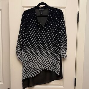 Frank Lyman Design Black and White Polka Dot Blouse